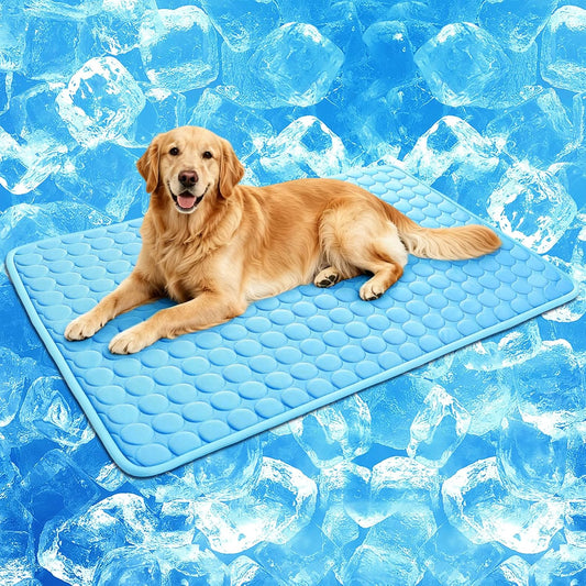Premium Breathable Dog Cooling Mat for Large Breeds (Q-Max > 0.4) - Washable Non-Slip Cooling Pad for Crates, Kennels, Cars, and Outdoor Use, Suitable for Cats